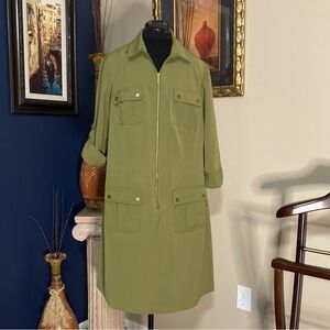 Sharagano Olive Green SHIRTDRESS